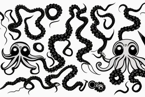 Octopus with a knife tattoo idea