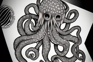 Octopus with a knife tattoo idea