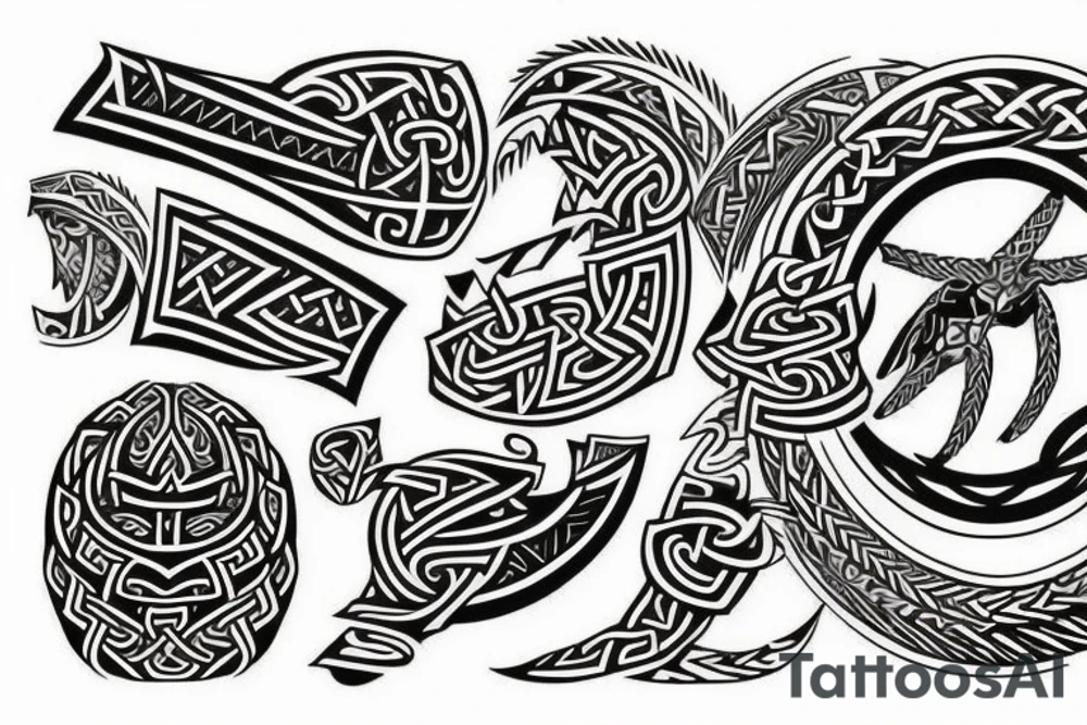 maori and viking style together tattoo idea