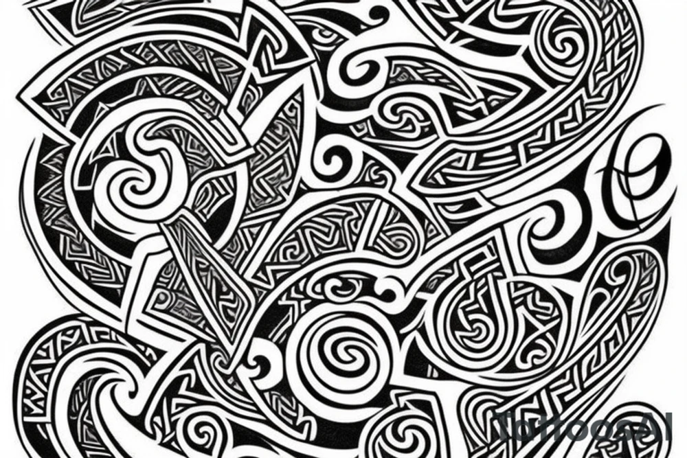maori and viking style together tattoo idea