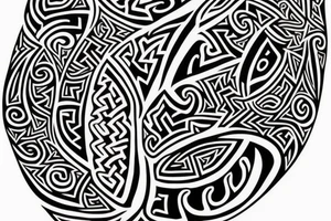 maori and viking style together sleeve tattoo idea
