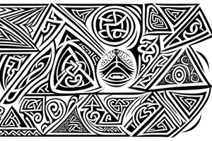 maori and viking style together with three triangles and sun tattoo idea