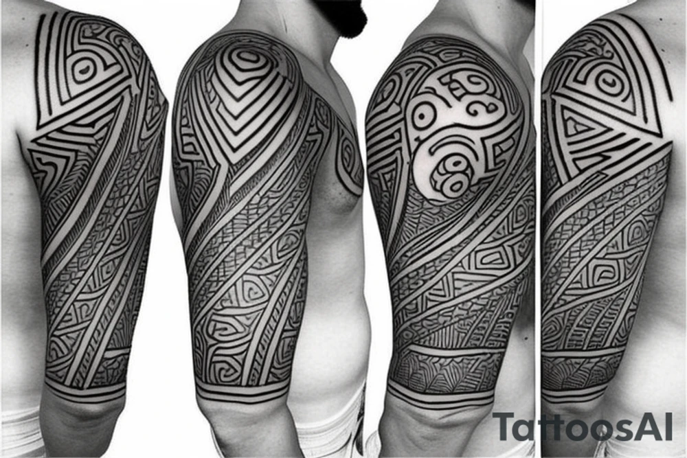 Polynesian half sleeve tattoo idea