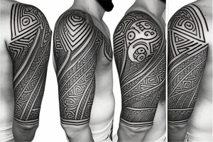 Polynesian half sleeve tattoo idea
