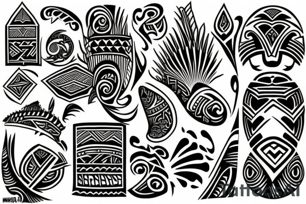 Polynesian half sleeve tattoo idea