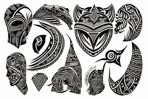 Polynesian half sleeve tattoo idea