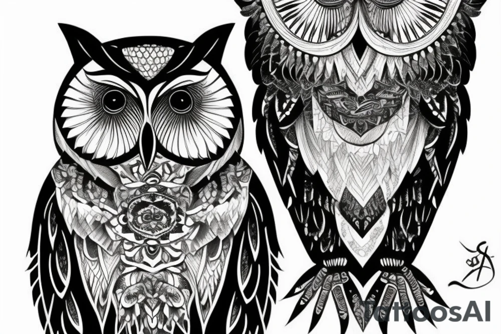 black owl. Fierce. Wise. Masculine. tattoo idea