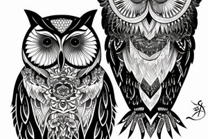 black owl. Fierce. Wise. Masculine. tattoo idea
