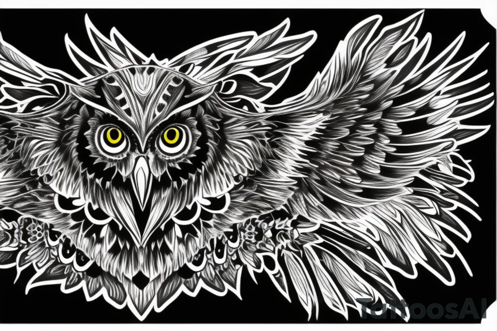 black owl. Fierce. Wise. Masculine. tattoo idea
