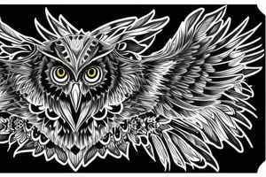 black owl. Fierce. Wise. Masculine. tattoo idea