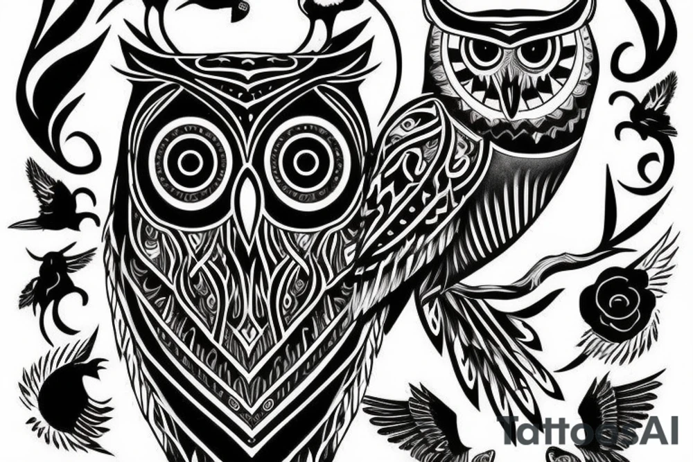 black owl. Fierce. Wise. Masculine. tattoo idea