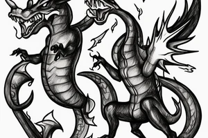 large fire-breathing charizard tattoo idea