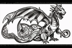 large fire-breathing charizard tattoo idea
