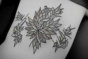 ekg pulse tattoo with maple leaf outline connected tattoo idea