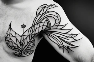 ekg pulse tattoo with maple leaf outline connected tattoo idea