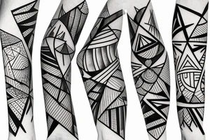 Geometric Forms with Mountains and friendship tattoo idea