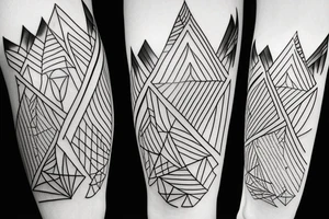 Geometric Forms with Mountains and friendship tattoo idea