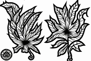 pulse tattoo with maple leaf outline connected tattoo idea