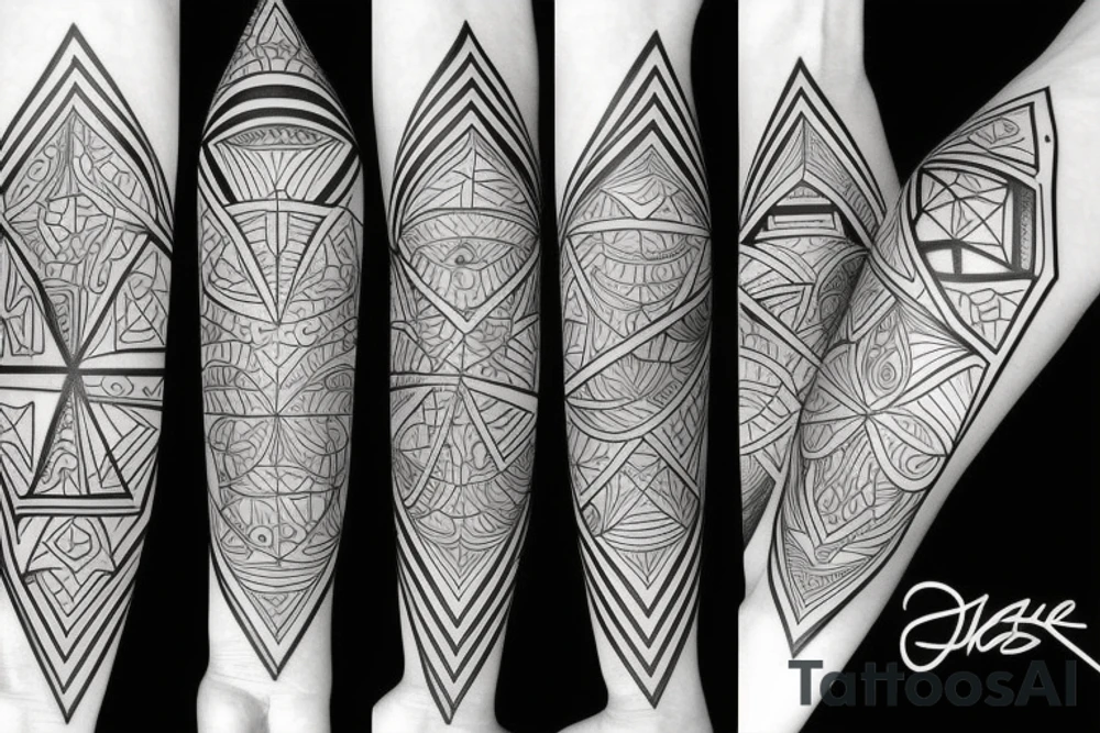 Geometric Form for a friendship between 3 tattoo idea