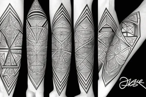 Geometric Form for a friendship between 3 tattoo idea