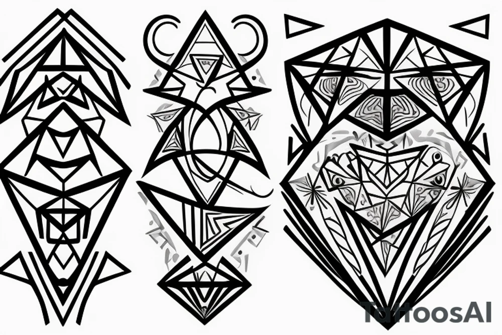 Geometric Form for a friendship between 3 tattoo idea