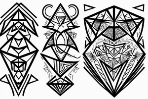 Geometric Form for a friendship between 3 tattoo idea