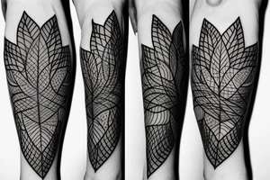 heart pulse line tattoo with maple leaf outline connected tattoo idea