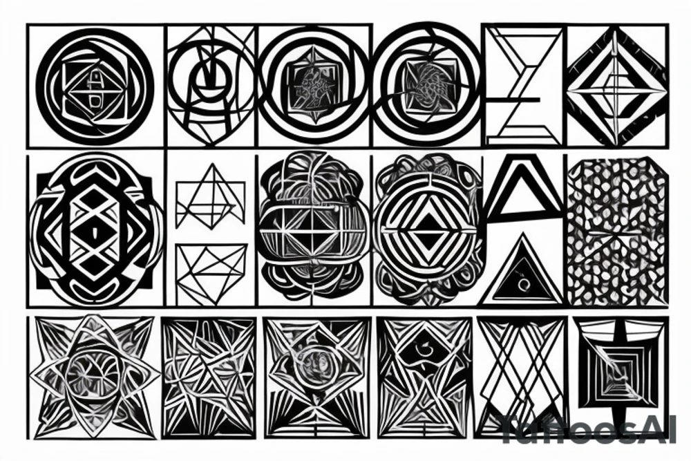 Geometric Form for a friendship between 3 tattoo idea