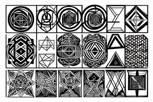 Geometric Form for a friendship between 3 tattoo idea