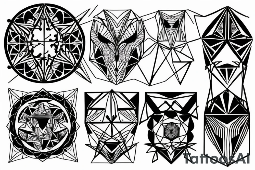 Geometric Form for a friendship between 3 tattoo idea