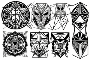 Geometric Form for a friendship between 3 tattoo idea