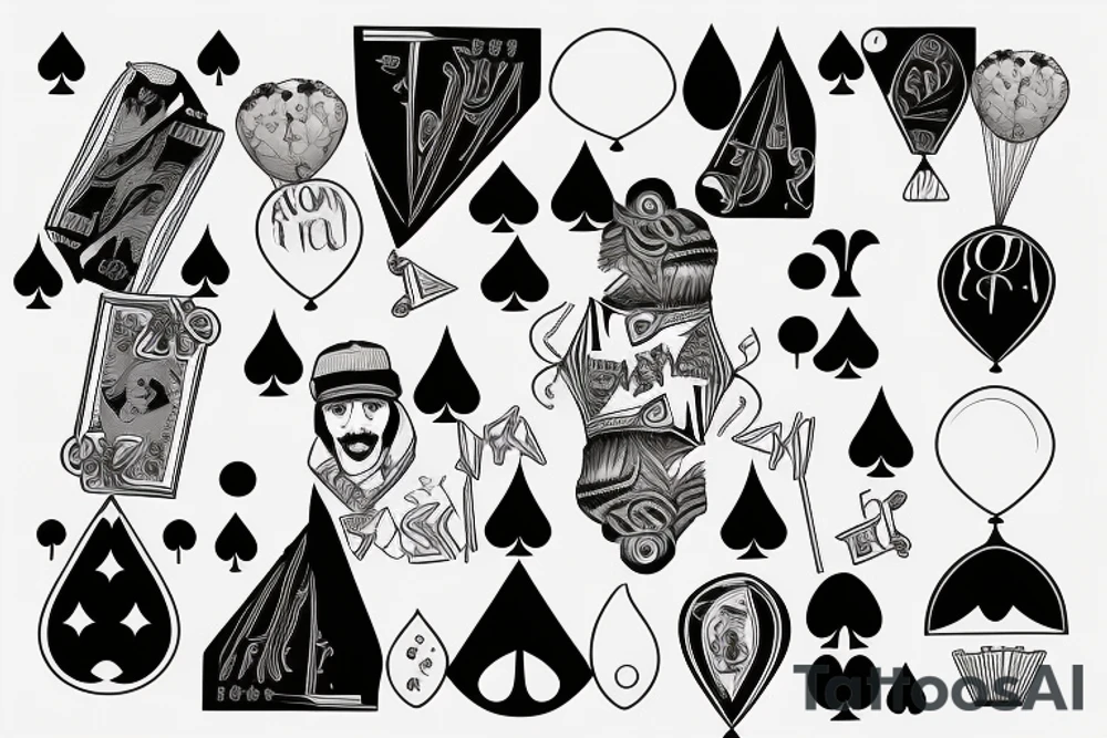 Playing Card, Rapper nf, balloons tattoo idea