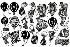 Playing Card, Rapper nf, balloons tattoo idea
