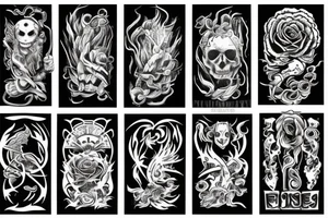 Rise from fire, full arm tattoo idea