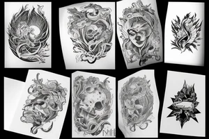 Rise from fire, full arm tattoo idea