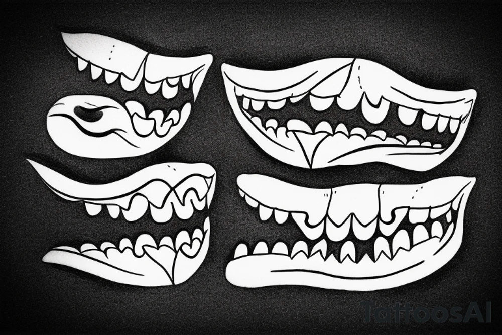 chattering wind up teeth tattoo tattoo idea