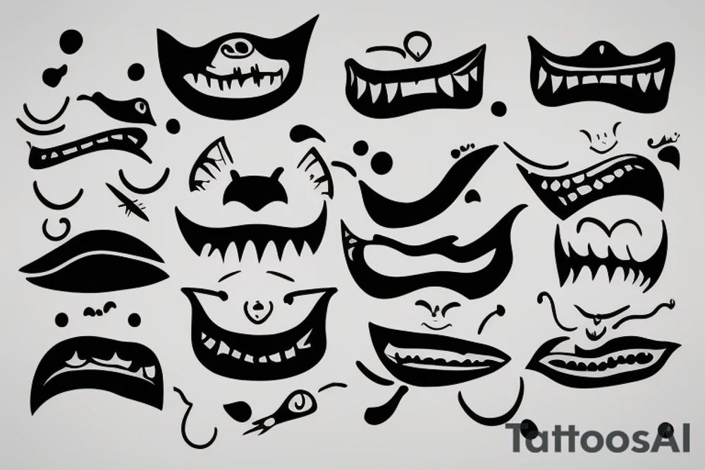 chattering wind-up teeth tattoo idea