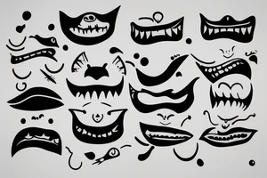 chattering wind-up teeth tattoo idea