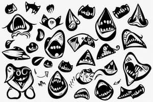 chattering wind-up teeth vibrating tattoo idea