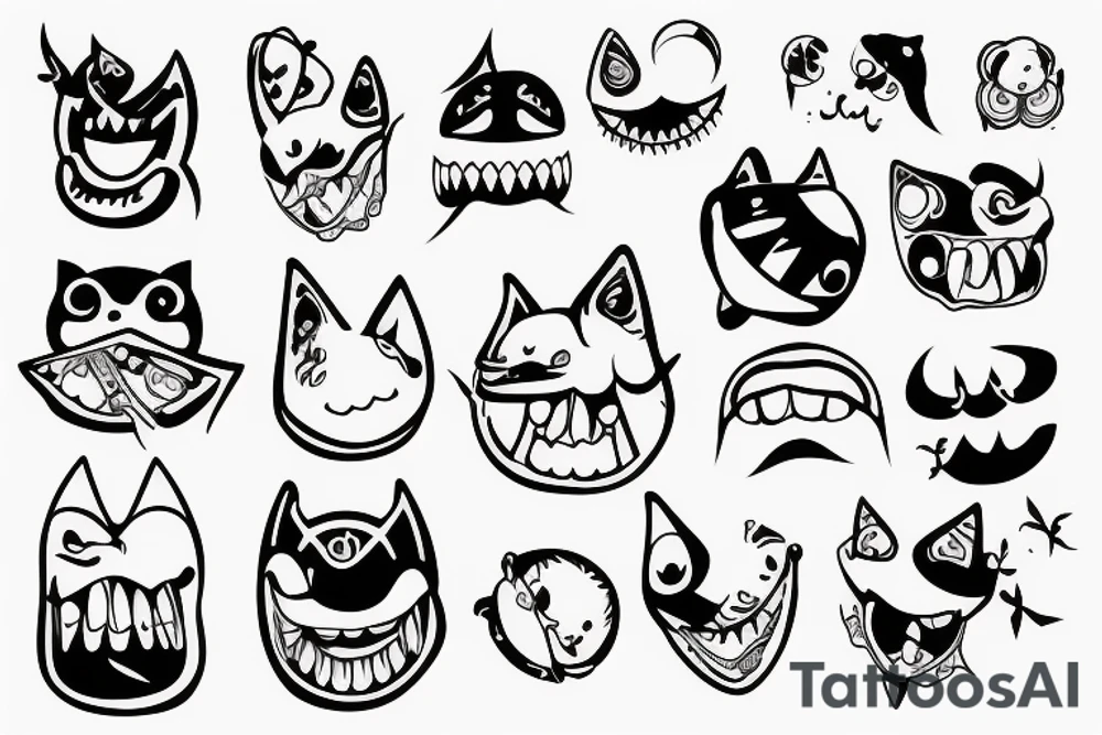 chattering wind-up toy
 teeth vibrating tattoo idea