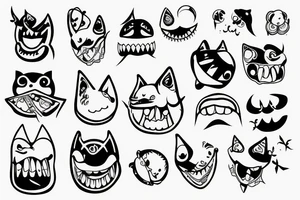 chattering wind-up toy
 teeth vibrating tattoo idea