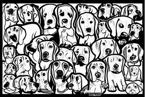 Beagle from the back 
looking out of a window tattoo idea