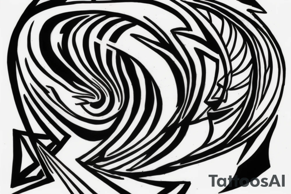 Hourglass with a staircase wrapped around it and a silhouette walking up the stairs toward Death, who is walking down the stairs. tattoo idea