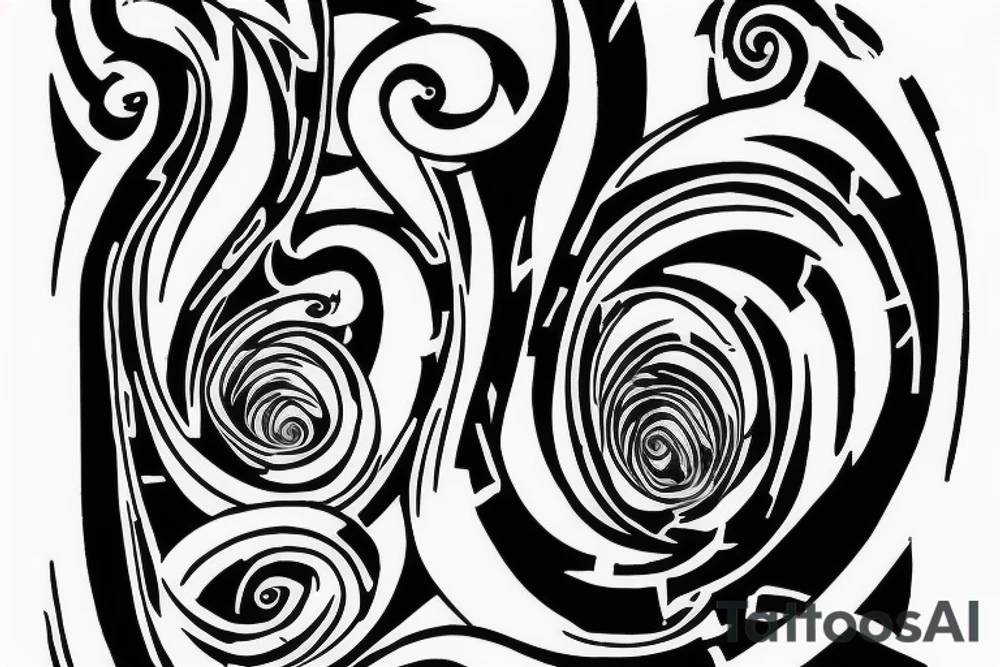 Hourglass with a staircase wrapped around it and a silhouette walking up the stairs toward Death, who is walking down the stairs. tattoo idea