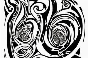Hourglass with a staircase wrapped around it and a silhouette walking up the stairs toward Death, who is walking down the stairs. tattoo idea