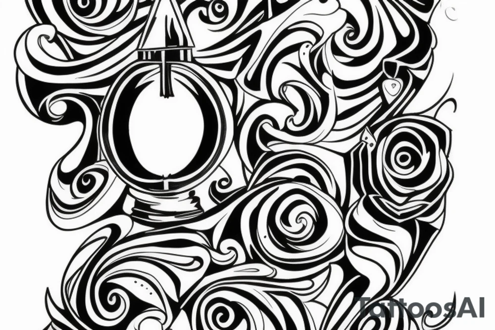 Hourglass with a staircase wrapped around it. tattoo idea