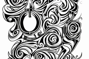 Hourglass with a staircase wrapped around it. tattoo idea