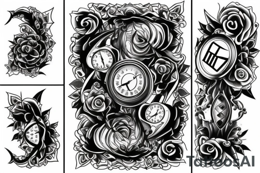 Hourglass and staircase. tattoo idea