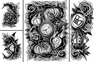 Hourglass and staircase. tattoo idea