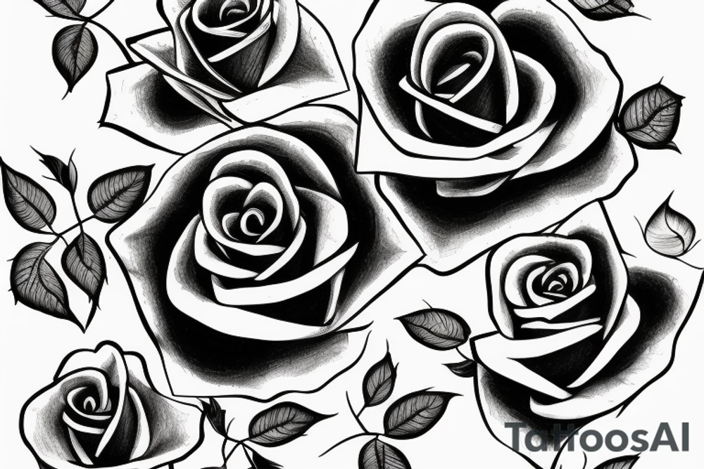 a hand holding a rose black and white thin lines tattoo idea